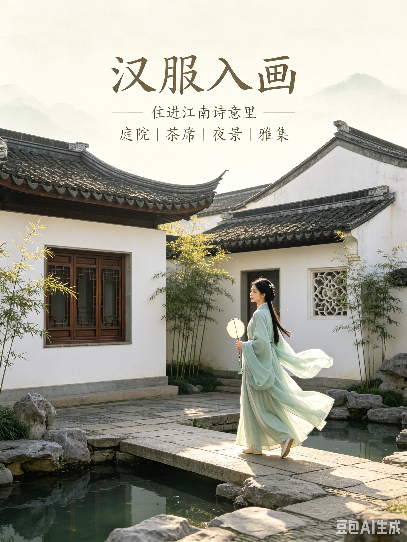 汉服体验，庭院园林间留影